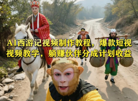 AI西游记视频制作教程，爆款短视频教学，躺賺伙伴分成计划收益-米壳知道—知识分享平台