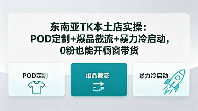 东南亚TK本土店实操：POD定制+爆品截流+暴力冷启动，0粉也能开橱窗带货-米壳知道—知识分享平台