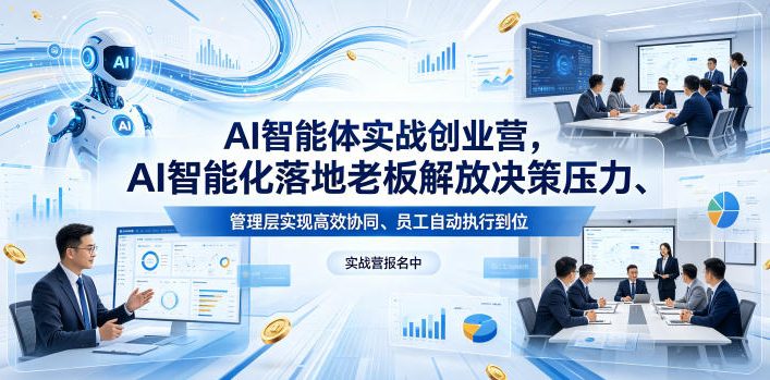 AI智能体实战创业营26年4月23-25号线下课，AI智能化落地老板解放决策压力、管理层实现高效协同、员工自动执行到位-米壳知道—知识分享平台