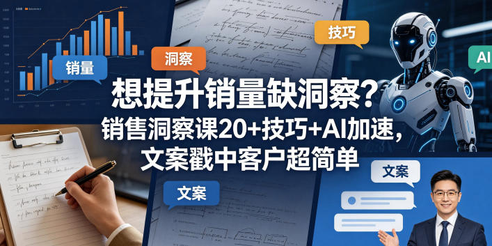 想提升销量缺洞察？销售洞察课20+技巧+AI加速，文案戳中客户超简单【原创双语字幕】-米壳知道—知识分享平台