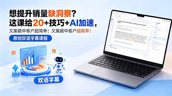 想提升销量缺洞察？这课给 20 + 技巧 + AI 加速，文案戳中客户超简单！【原创双语字幕】-米壳知道—知识分享平台