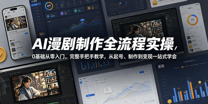 AI漫剧制作全流程实操，0基础从零入门，完整手把手教学，从起号、制作到变现一站式学会-米壳知道—知识分享平台