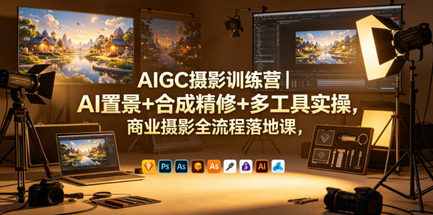 AIGC摄影训练营｜AI置景+合成精修+多工具实操，商业摄影全流程落地课-米壳知道—知识分享平台