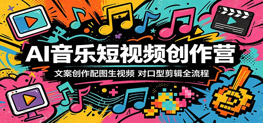 AI音乐短视频创作营：文案创作配图生视频，对口型剪辑全流程-米壳知道—知识分享平台