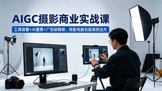 AIGC 摄影商业实战课，工具部署+AI置景+广告级精修，低配电脑也能高效出片-米壳知道—知识分享平台