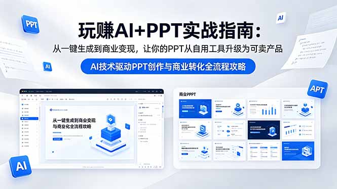 玩赚AI+PPT实战指南-更新5月13：从一键生成到商业变现，让你的PPT从自用工具升级为可卖产品-米壳知道—知识分享平台