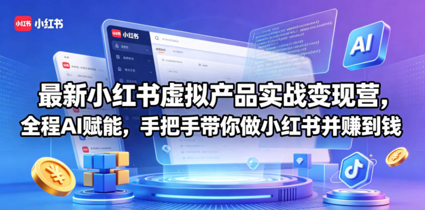 最新小红书虚拟产品实战变现营，全程AI赋能，手把手带你做小红书并赚到钱-米壳知道—知识分享平台
