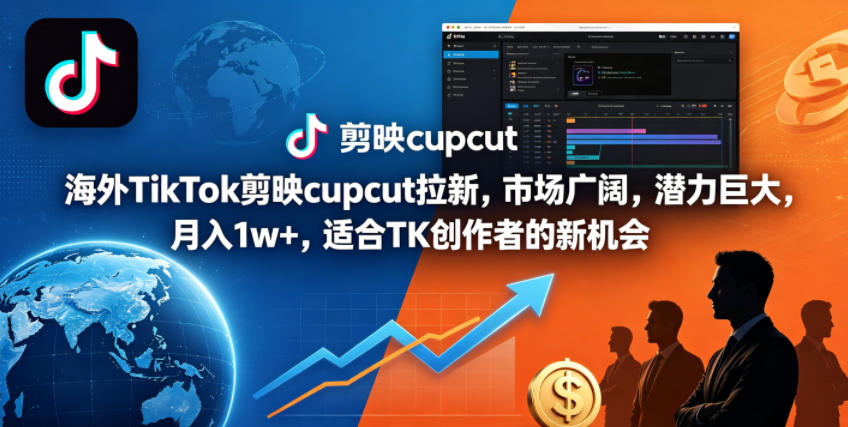 海外TikTok剪映cupcut拉新，市场广阔，潜力巨大，月入1w+，适合TK创作者的新机会-米壳知道—知识分享平台