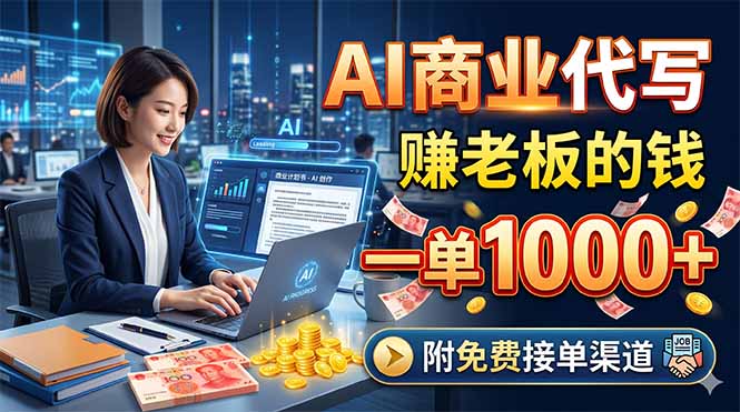 AI商业代写，赚老板的钱，一单1000+，附免费接单渠道-米壳知道—知识分享平台