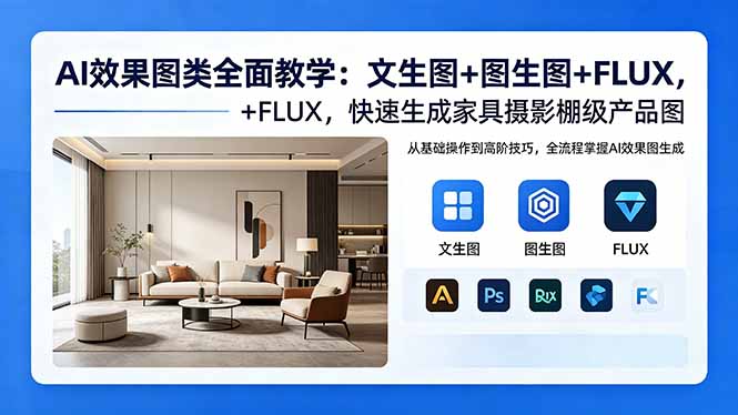 AI效果图类全面教学：文生图+图生图+FLUX，快速生成家具摄影棚级产品图-米壳知道—知识分享平台