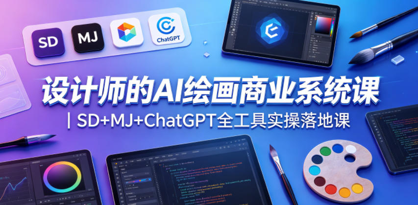 设计师的AI绘画商业系统课｜SD+MJ+ChatGPT全工具实操落地课-米壳知道—知识分享平台