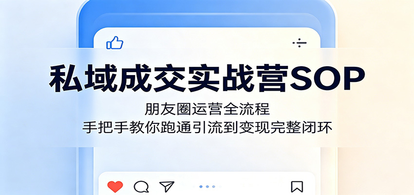 私域成交实战营SOP：朋友圈运营全流程，手把手教你跑通引流到变现完整闭环-米壳知道—知识分享平台