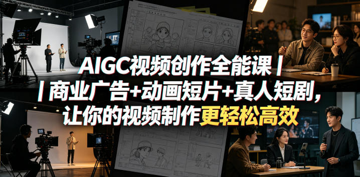 AIGC视频创作全能课｜商业广告+动画短片+真人短剧，让你的视频制作更轻松高效-米壳知道—知识分享平台