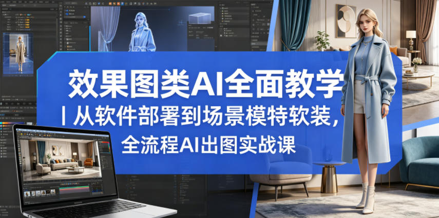效果图类AI全面教学｜从软件部署到场景模特软装，全流程AI出图实战课-米壳知道—知识分享平台