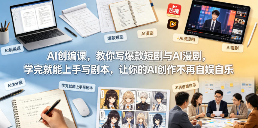 AI创编课，教你写爆款短剧与AI漫剧，学完就能上手写剧本，让你的AI创作不再自娱自乐-米壳知道—知识分享平台