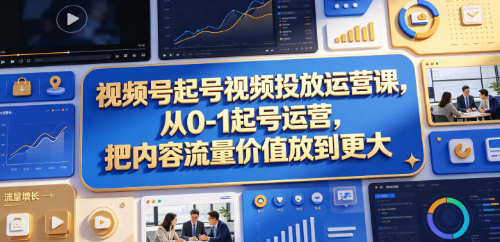 视频号起号视频投放运营课，从0-1起号运营，把内容流量价值放到更大-米壳知道—知识分享平台