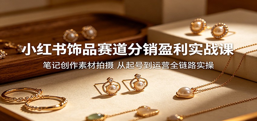 小红书饰品赛道分销盈利实战课：笔记创作素材拍摄，从起号到运营全链路实操-米壳知道—知识分享平台