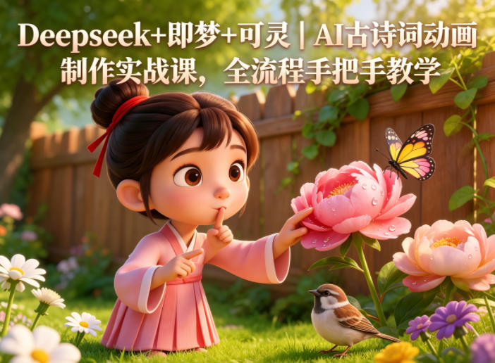 Deepseek+即梦+可灵｜AI古诗词动画制作实战课，全流程手把手教学-米壳知道—知识分享平台