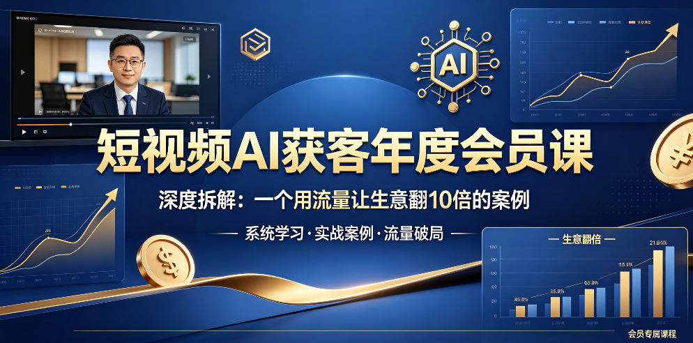 短视频AI获客年度会员课，深度拆解，一个用流量让生意翻10倍的案例-米壳知道—知识分享平台
