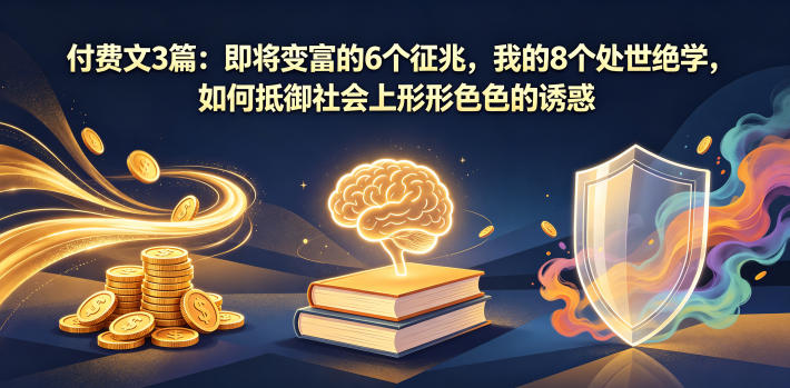 付费文3篇：即将变富的6个征兆，我的8个处世绝学，如何抵御社会上形形色色的诱惑-米壳知道—知识分享平台
