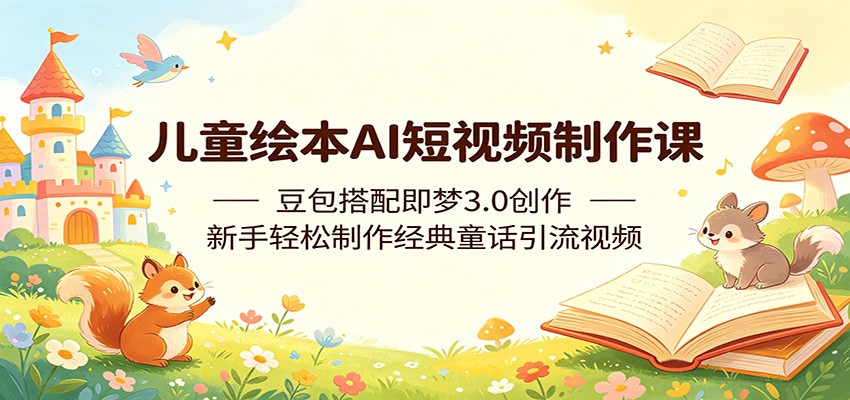 儿童绘本AI短视频制作课:豆包搭配即梦3.0创作,新手轻松制作经典童话引流视频-米壳知道—知识分享平台