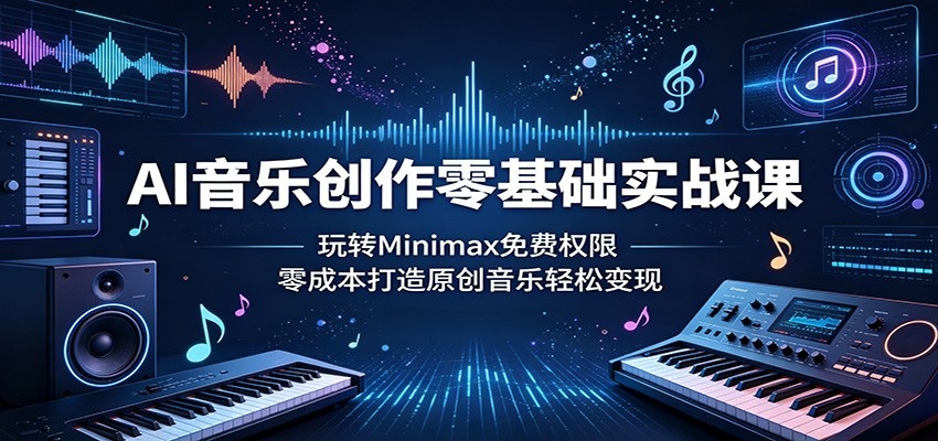 AI音乐创作零基础实战课：玩转Minimax免费权限，零成本打造原创音乐轻松变现-米壳知道—知识分享平台