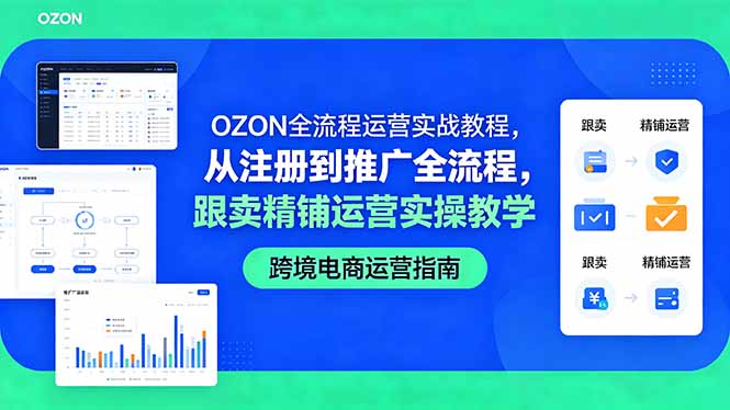 OZON全流程运营实战教程，从注册到推广全流程，跟卖精铺运营实操教学-米壳知道—知识分享平台