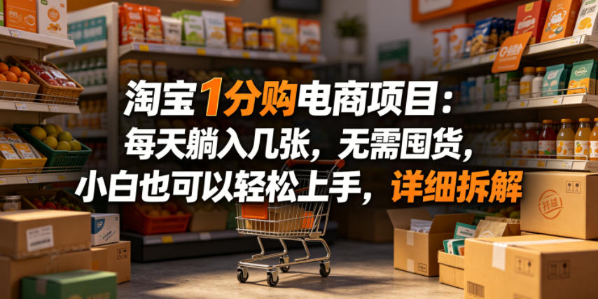 淘宝1分购电商项目：每天躺入几张，无需囤货，小白也可以轻松上手，详细拆解-米壳知道—知识分享平台