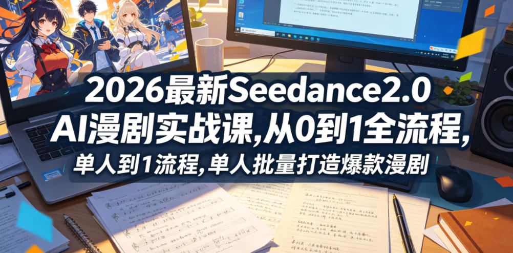 2026最新Seedance2.0 AI漫剧实战课,,从0到1全流程,单人批量打造爆款漫剧-米壳知道—知识分享平台