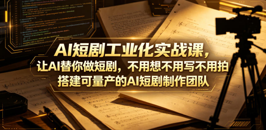 AI短剧工业化实战课,让AI替你做短剧,不用想不用写不用拍,搭建可量产的AI短剧制作团队-米壳知道—知识分享平台