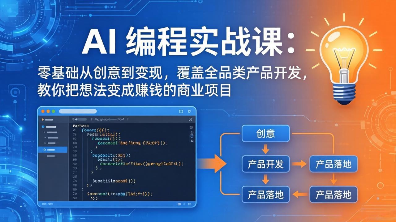 AI编程实战课-第三期-5月19更新：零基础从创意到变现，覆盖全品类产品开发，把想法变成赚钱项目-米壳知道—知识分享平台