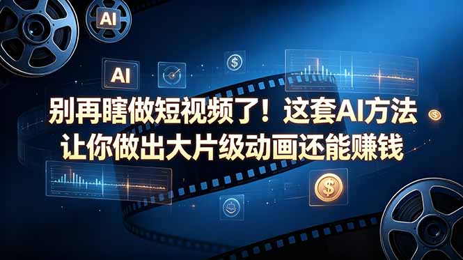 别再瞎做短视频了！这套 AI 方法让你做出大片级动画还能赚钱【原创双语字幕】-米壳知道—知识分享平台