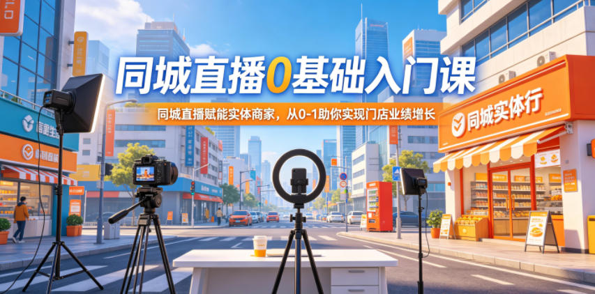 同城直播0基础入门课，同城直播赋能实体商家，从0-1助你实现门店业绩增长-米壳知道—知识分享平台