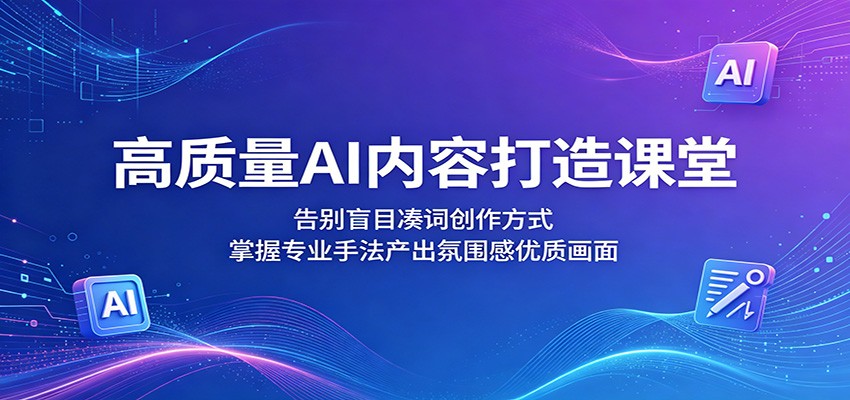 高质量AI内容打造课堂：告别盲目凑词创作方式，掌握专业手法产出氛围感优质画面-米壳知道—知识分享平台