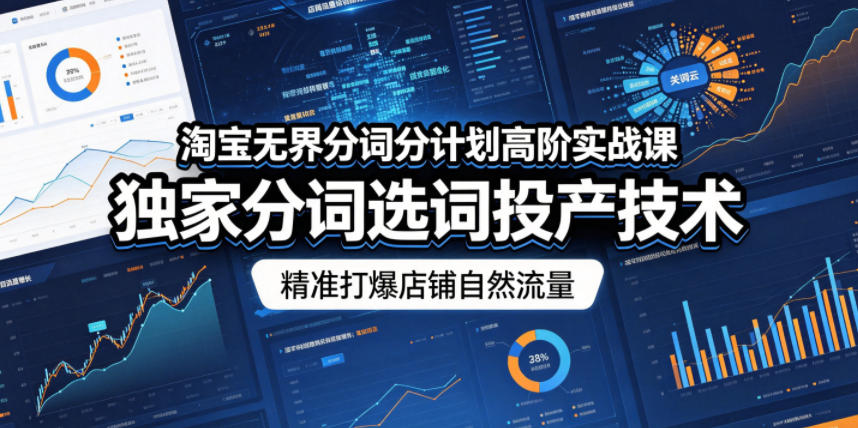 淘宝无界分词分计划高阶实战课，独家分词选词投产技术，精准打爆店铺自然流量-米壳知道—知识分享平台