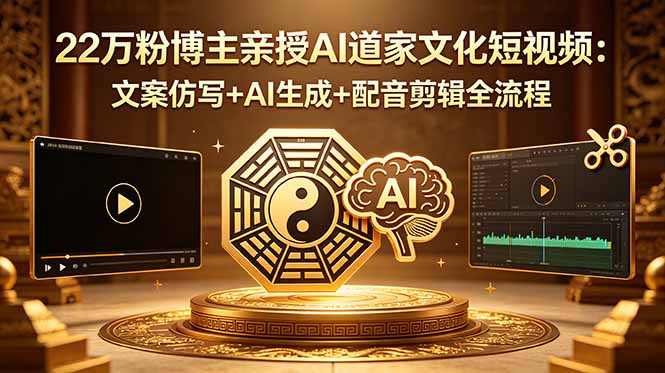 22万粉博主亲授AI道家文化短视频：文案仿写+AI生成+配音剪辑全流程-米壳知道—知识分享平台
