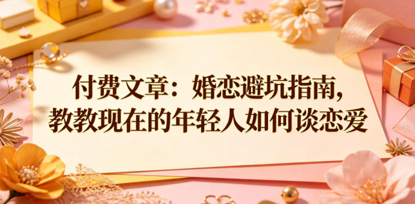 付费文章：婚恋避坑指南，教教现在的年轻人如何谈恋爱-米壳知道—知识分享平台