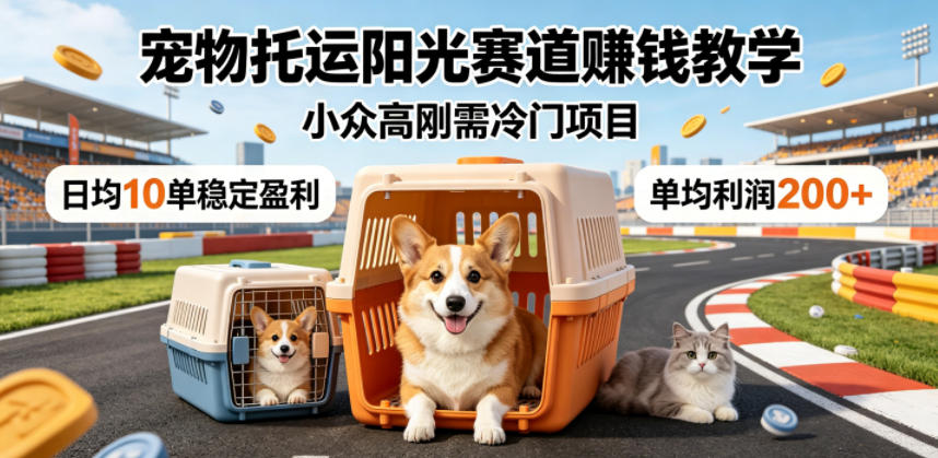 宠物托运阳光赛道賺钱教学，小众高刚需冷门项目，日均10单稳定盈利，单均利润200+-米壳知道—知识分享平台