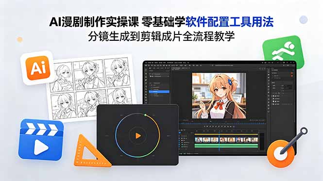 AI漫剧制作实操课 零基础学软件配置工具用法 分镜生成到剪辑成片全流程教学-米壳知道—知识分享平台