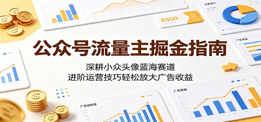 公众号流量主掘金指南：深耕小众头像蓝海赛道，进阶运营技巧轻松放大广告收益-米壳知道—知识分享平台