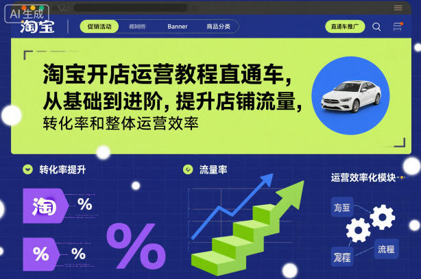 淘宝开店运营教程直通车，从基础到进阶，提升店铺流量，转化率和整体运营效率(更新26年05月27日)-米壳知道—知识分享平台