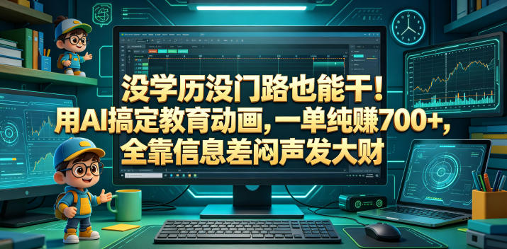 没学历没门路也能干！用AI搞定教育动画，一单纯賺700+，全靠信息差闷声发大财【揭秘】-米壳知道—知识分享平台