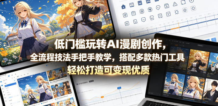 低门槛玩转AI漫剧创作，全流程技法手把手教学，搭配多款热门工具，轻松打造可变现优质作品-米壳知道—知识分享平台