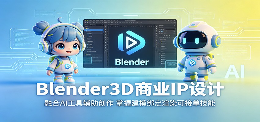 Blender3D商业IP设计：融合AI工具辅助创作，掌握建模绑定渲染可接单技能-米壳知道—知识分享平台