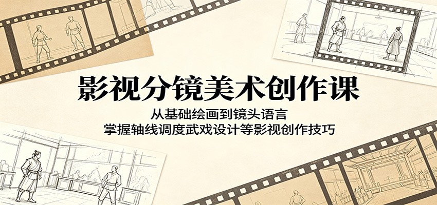 影视分镜美术创作课：从基础绘画到镜头语言，掌握轴线调度武戏设计等影视创作技巧-米壳知道—知识分享平台