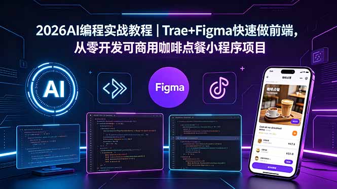 2026AI编程实战教程|Trae+Figma快速做前端,从零开发可商用咖啡点餐小程序项目-米壳知道—知识分享平台