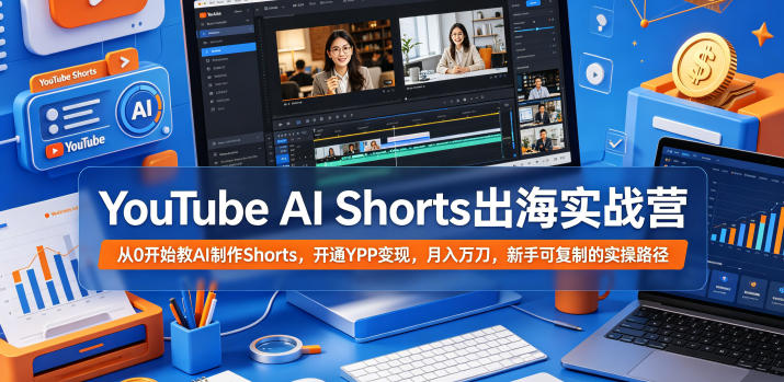YouTube AI Shorts出海实战营，从0开始教AI制作Shorts，开通YPP变现，月入万刀，新手可复制的实操路径-米壳知道—知识分享平台