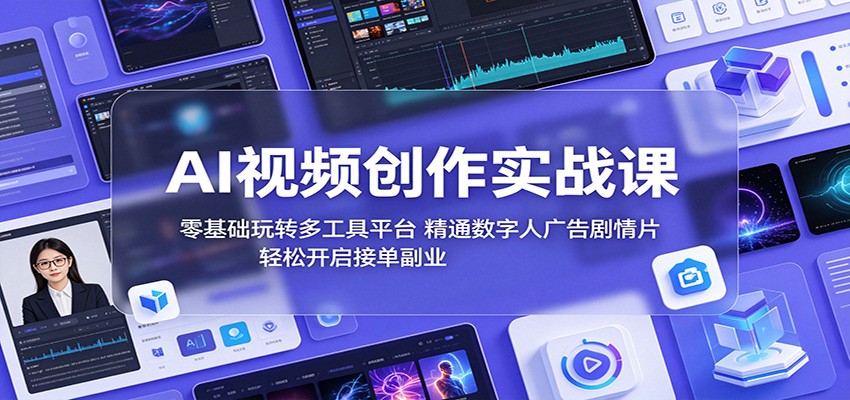 AI视频创作实战课：零基础玩转多工具平台，精通数字人广告、剧情片，轻松开启接单副业-米壳知道—知识分享平台