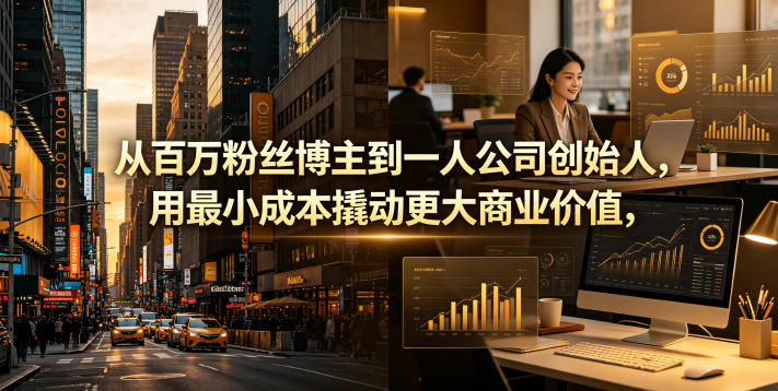 从百万粉丝博主到一人公司创始人，用最小成本撬动更大商业价值-米壳知道—知识分享平台