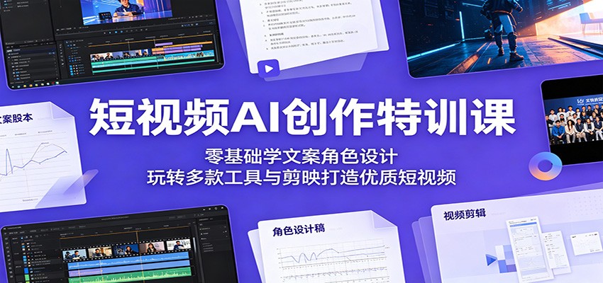 短视频AI创作特训课：零基础学文案角色设计，玩转多款工具与剪映打造优质短视频-米壳知道—知识分享平台